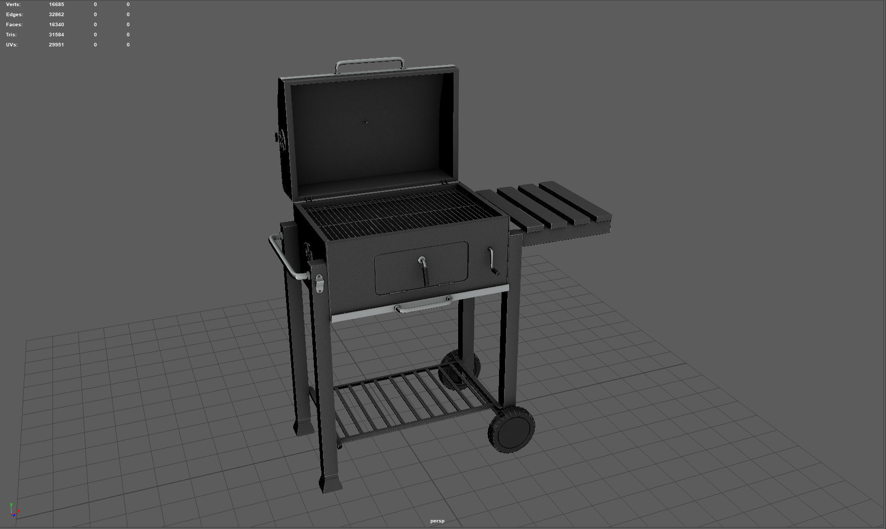 Barbecue Low-poly 3D model_14