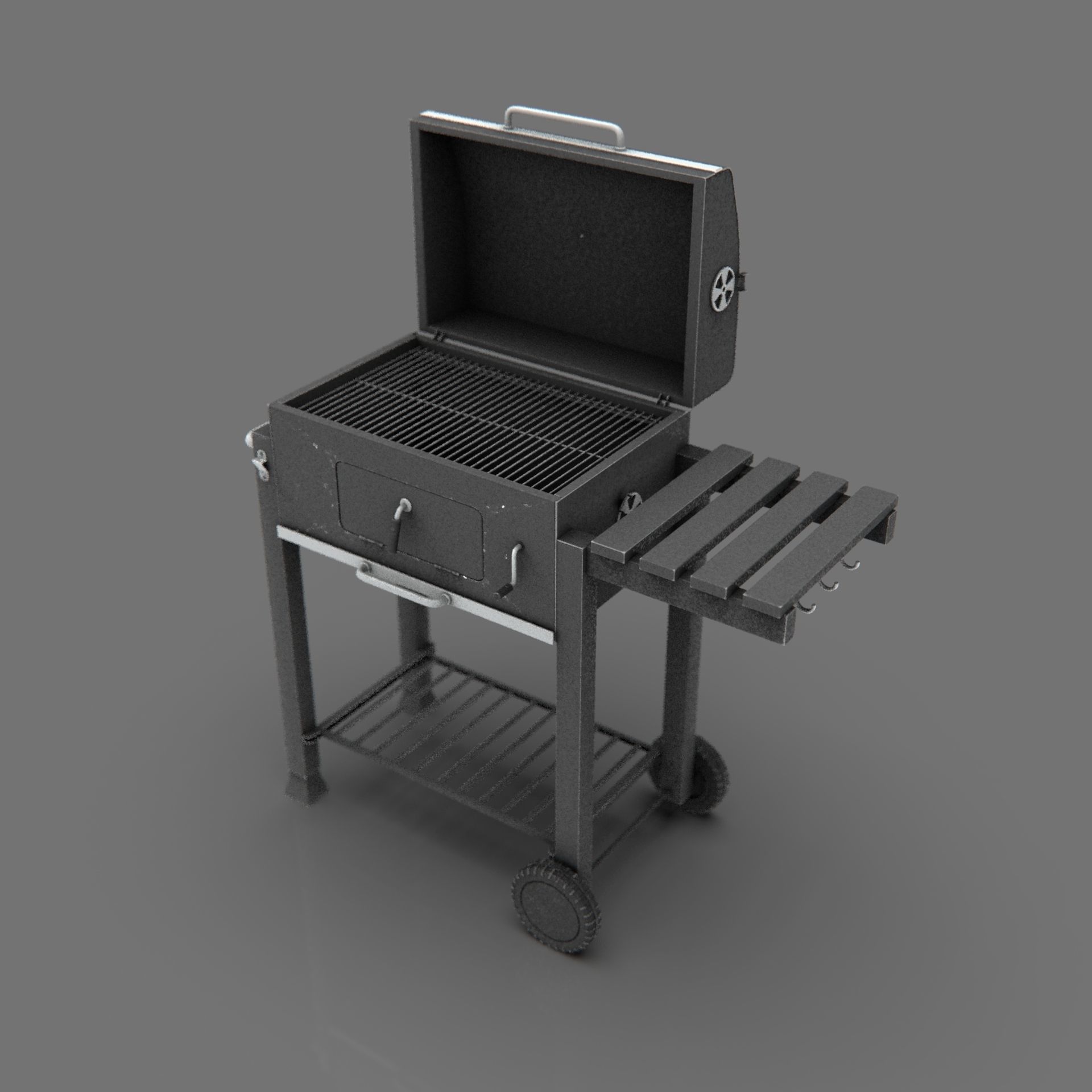 Barbecue Low-poly 3D model_7