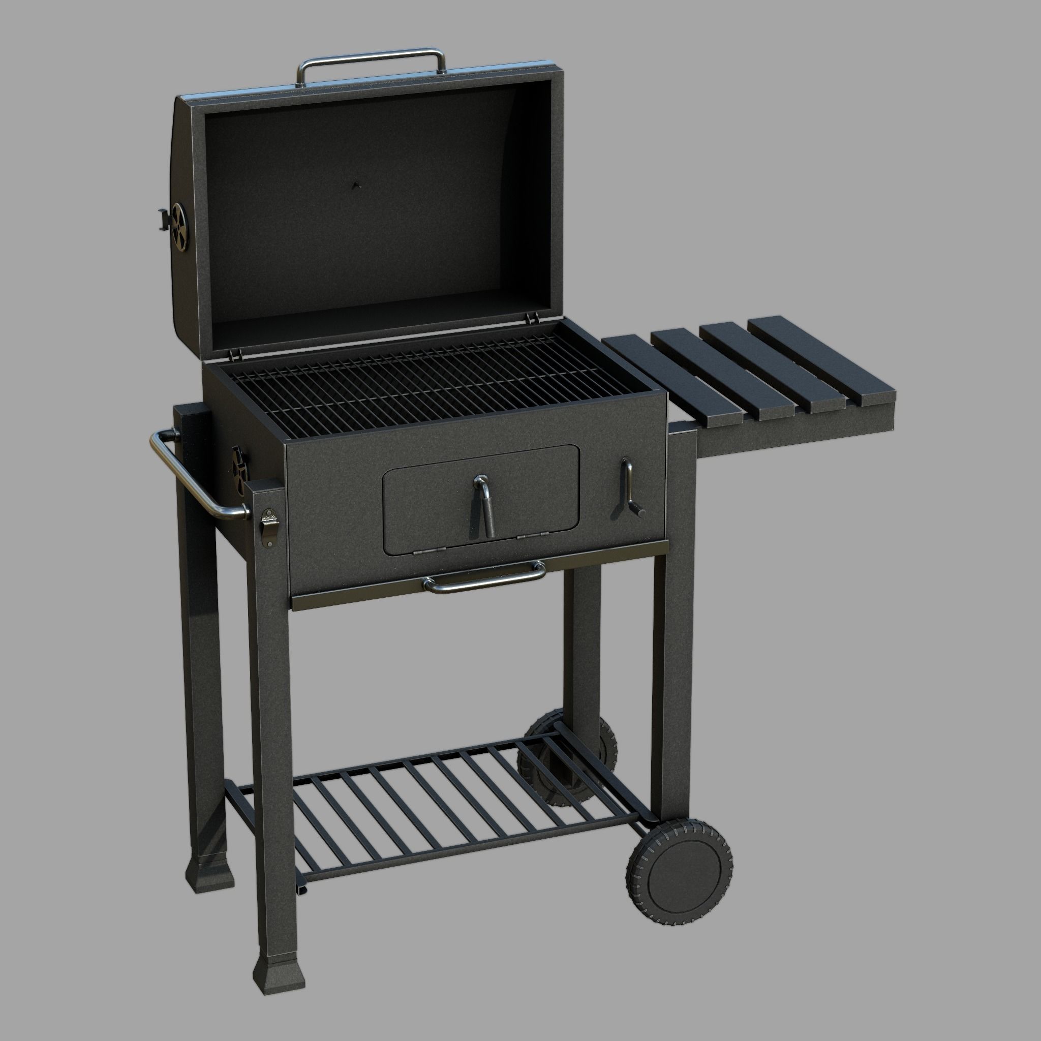 Barbecue Low-poly 3D model_2