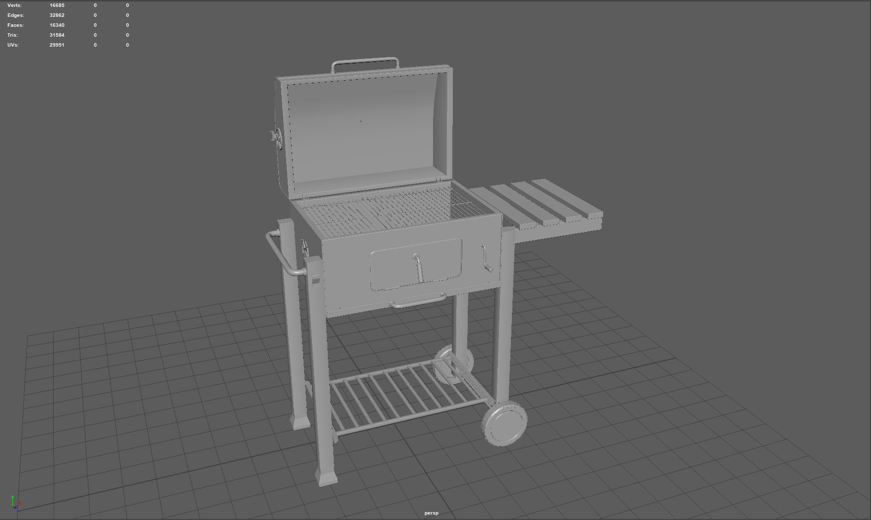 Barbecue Low-poly 3D model_15