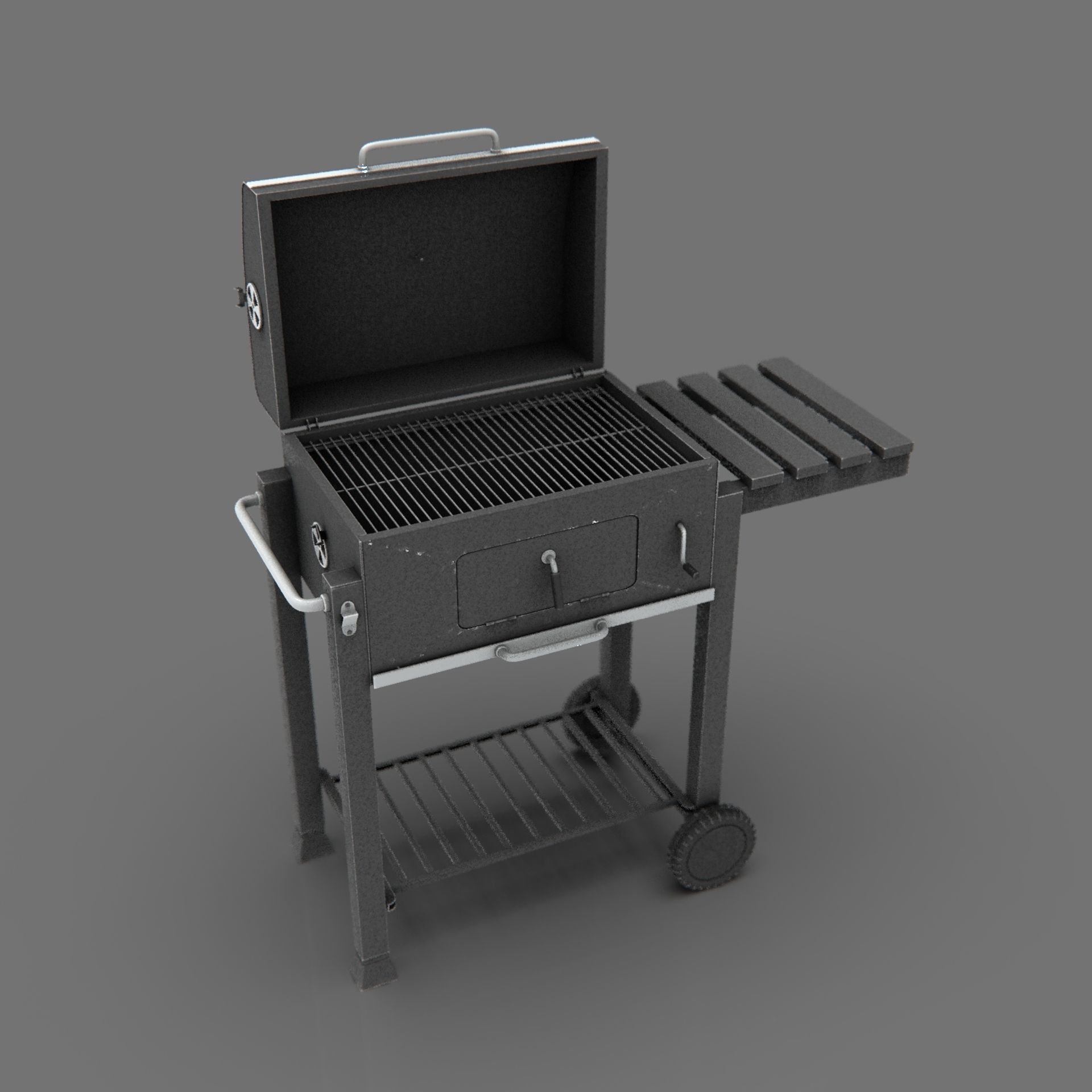 Barbecue Low-poly 3D model_13