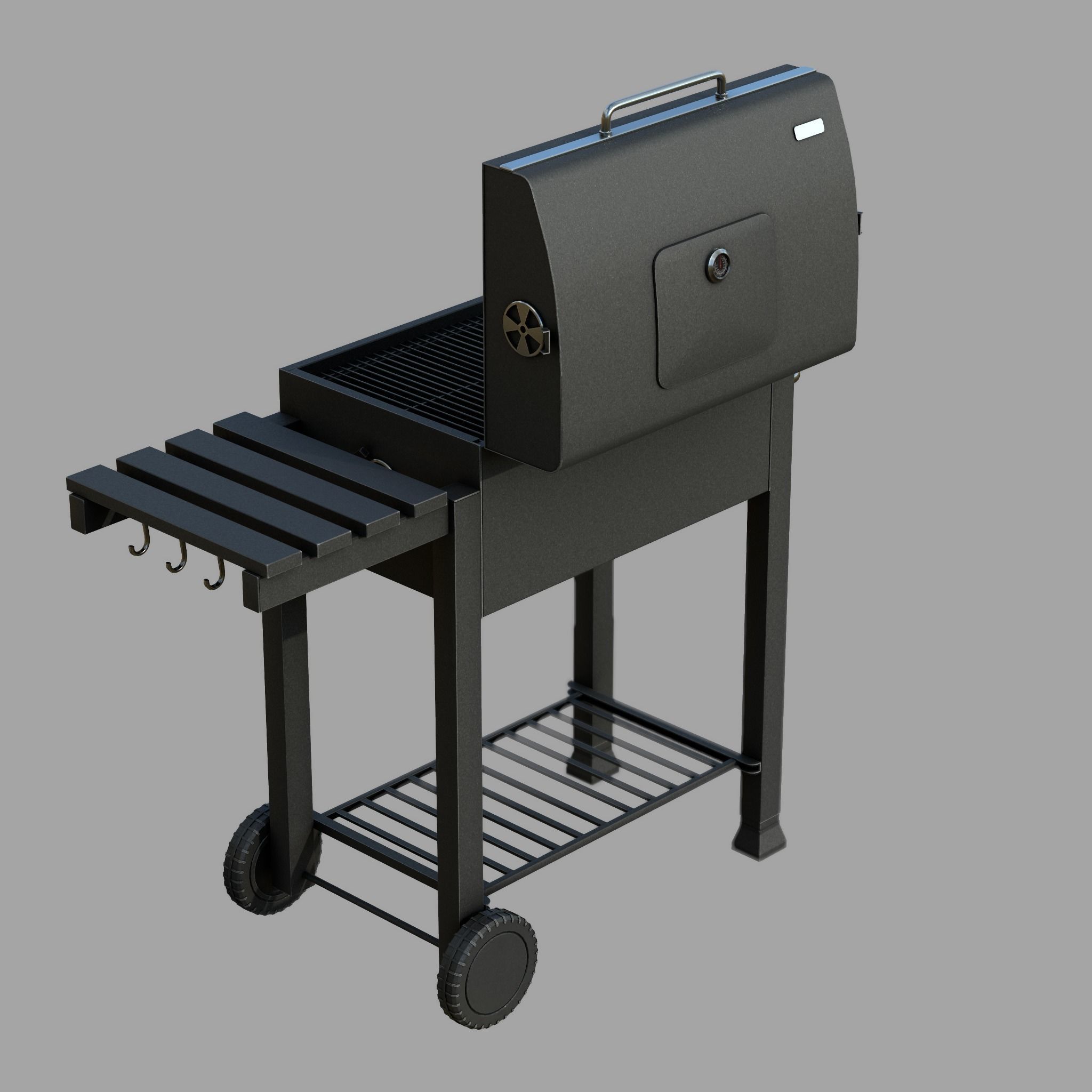 Barbecue Low-poly 3D model_4
