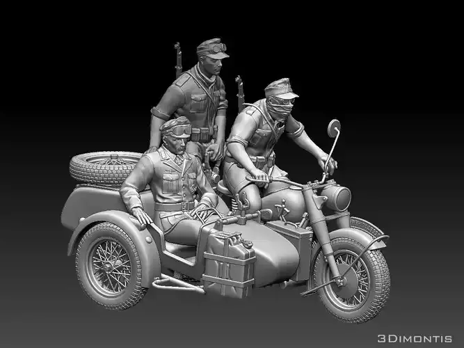 german motorcycle crew  3D print model