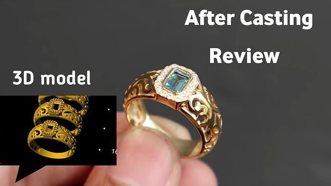 Gents Diamond Ring 3D print model