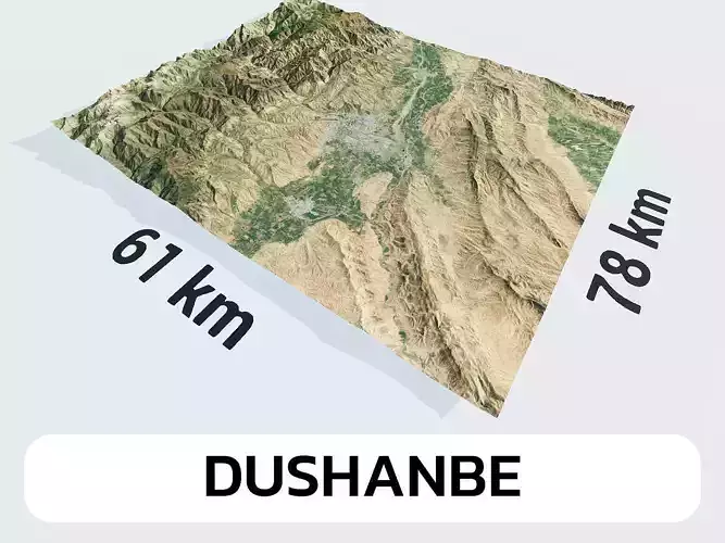 Dushanbe Tajikistan City Landscape 3D Model