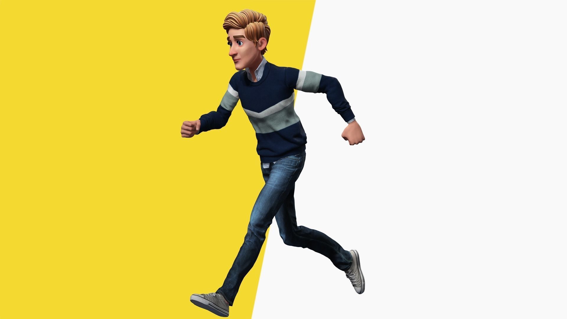 Father Cartoon Man Rigged 3D model RealTime Male 3D toon Low-poly 3D model_31