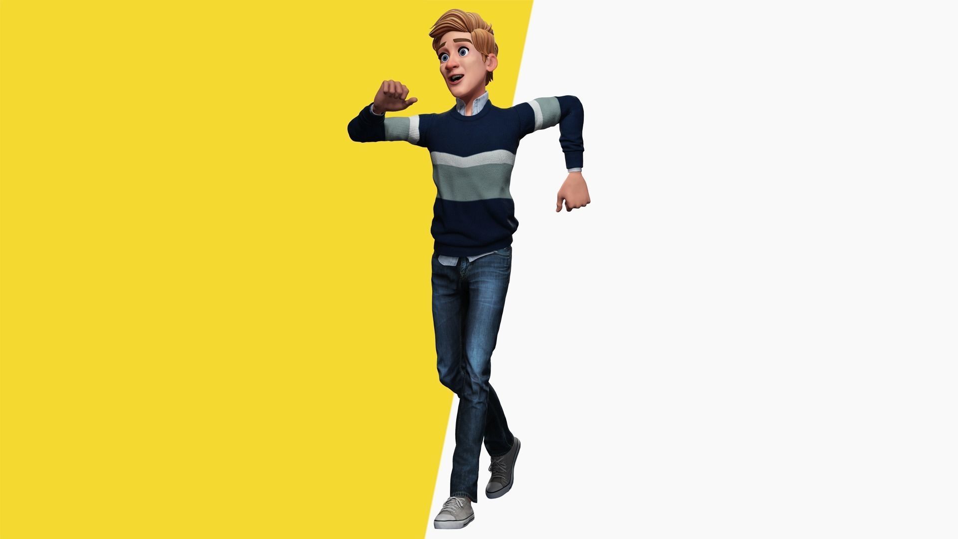 Father Cartoon Man Rigged 3D model RealTime Male 3D toon Low-poly 3D model_12
