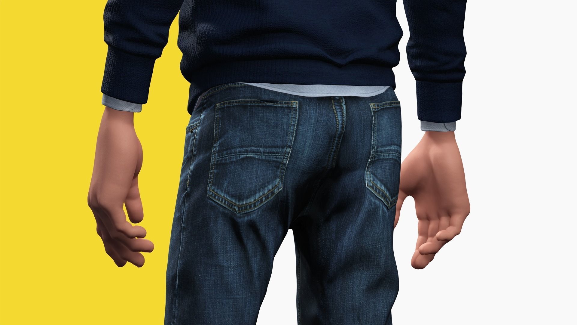 Father Cartoon Man Rigged 3D model RealTime Male 3D toon Low-poly 3D model_15