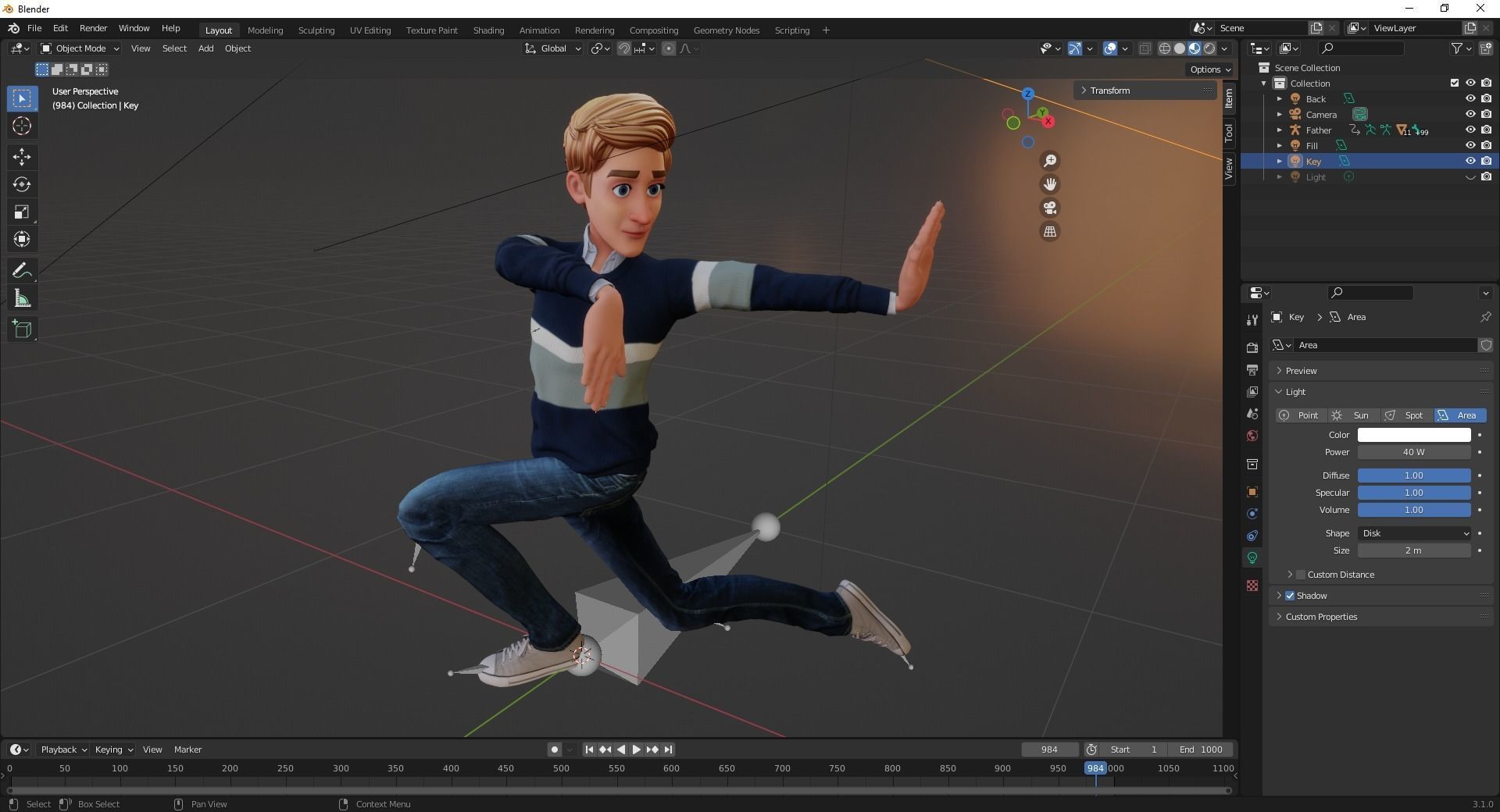 Father Cartoon Man Rigged 3D model RealTime Male 3D toon Low-poly 3D model_39