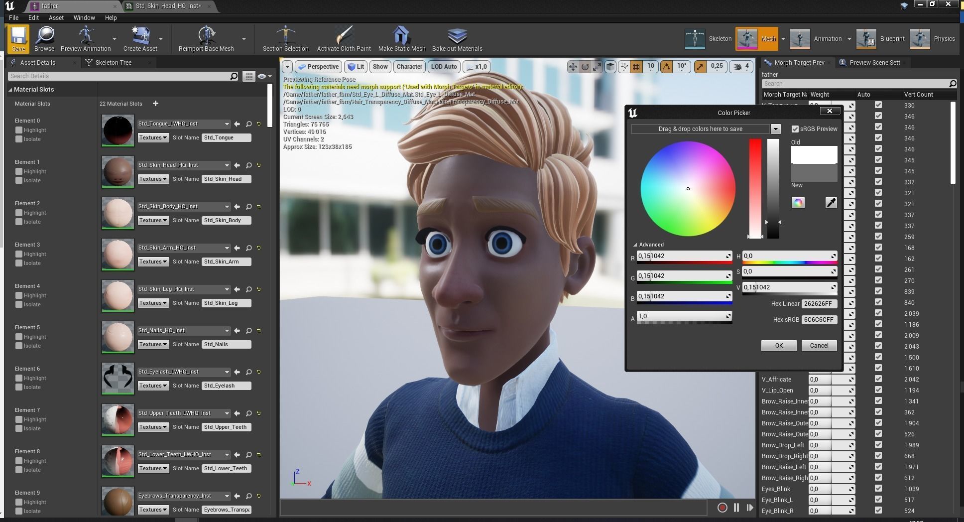Father Cartoon Man Rigged 3D model RealTime Male 3D toon Low-poly 3D model_36