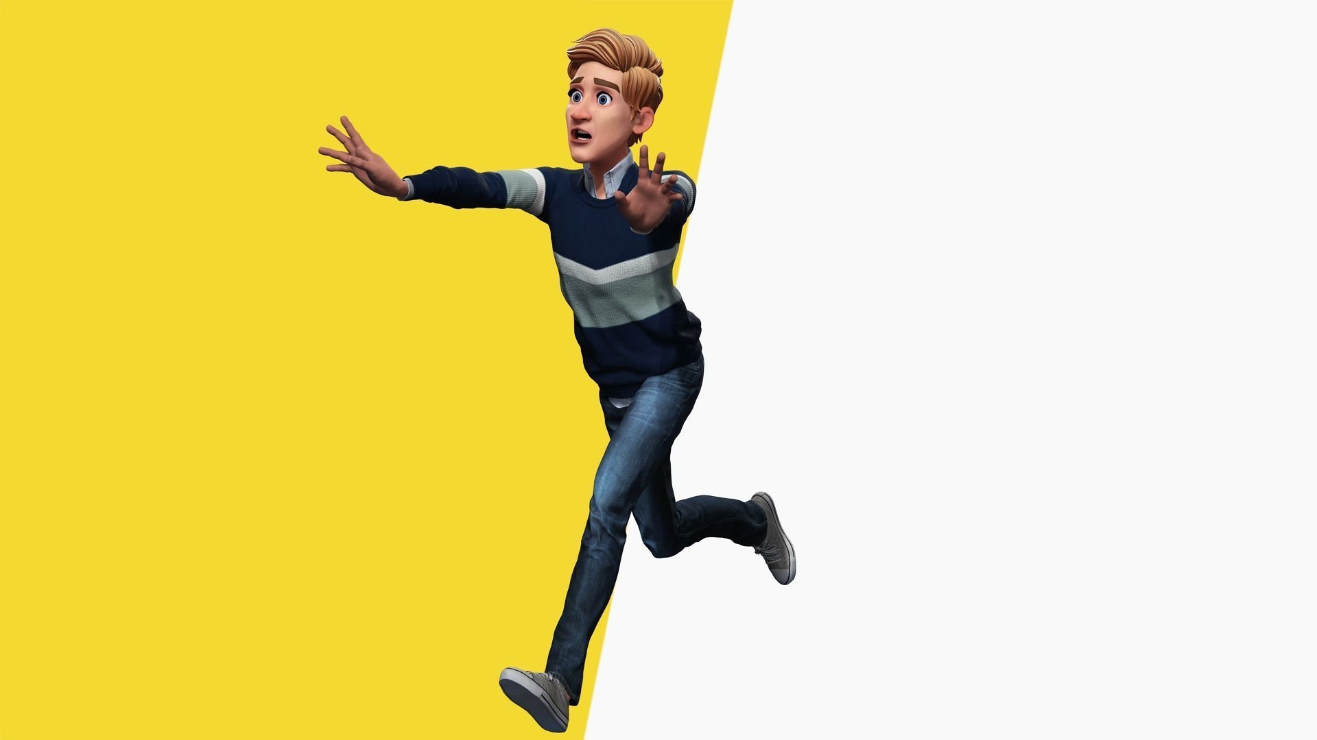 Father Cartoon Man Rigged 3D model RealTime Male 3D toon Low-poly 3D model_13