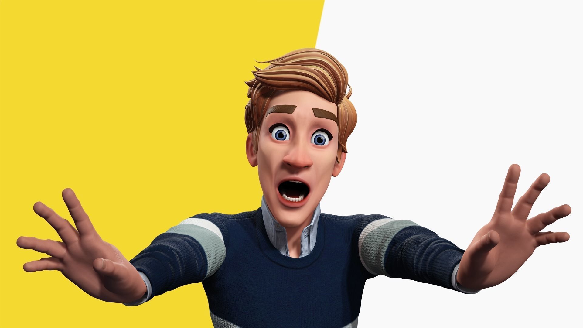 Father Cartoon Man Rigged 3D model RealTime Male 3D toon Low-poly 3D model_24