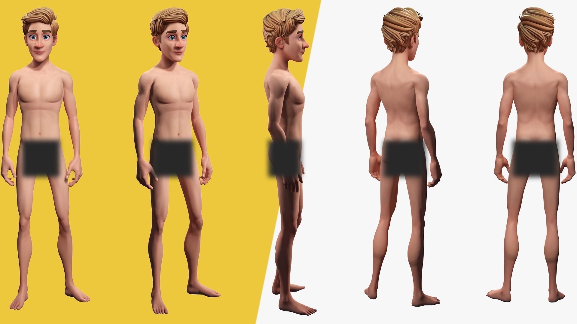 Father Cartoon Man Rigged 3D model RealTime Male 3D toon Low-poly 3D model_8