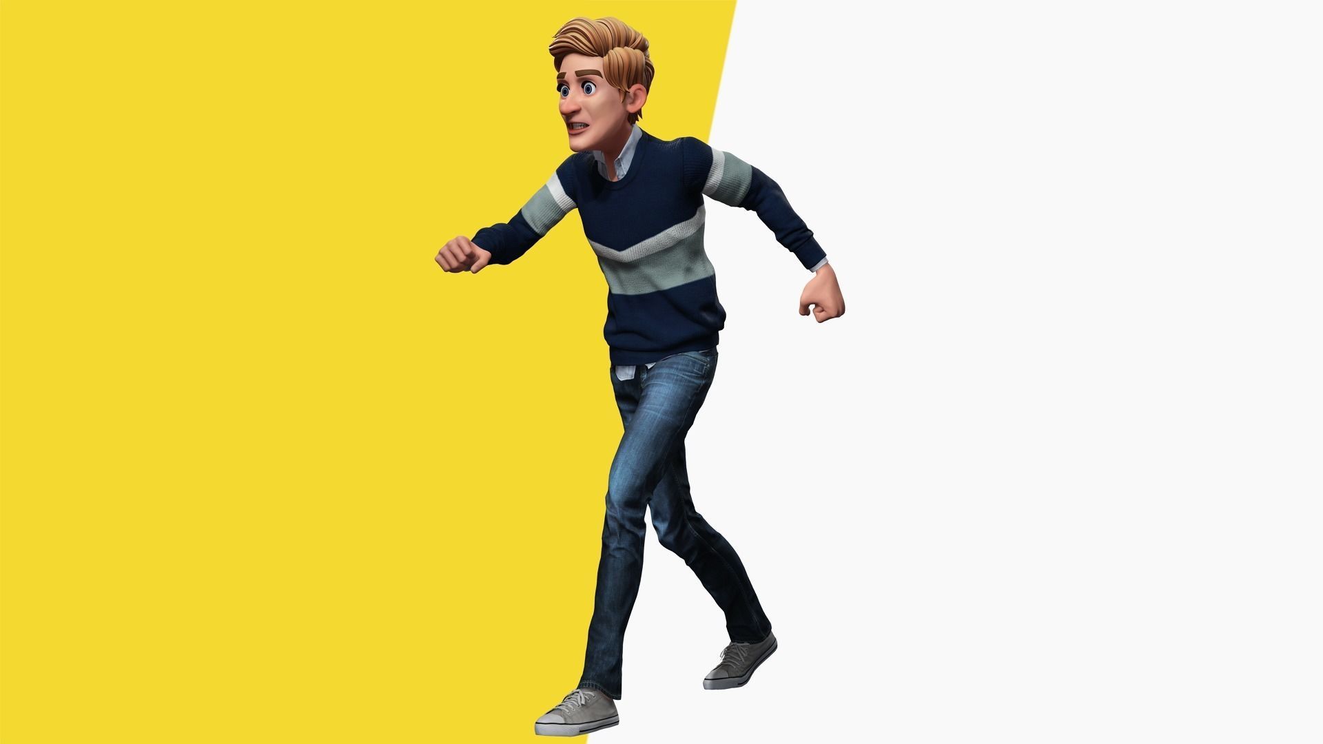 Father Cartoon Man Rigged 3D model RealTime Male 3D toon Low-poly 3D model_14