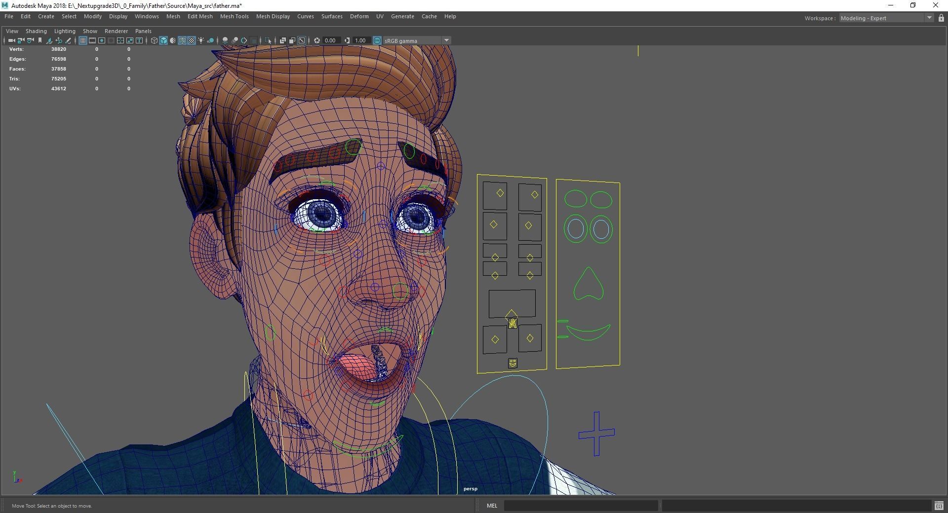 Father Cartoon Man Rigged 3D model RealTime Male 3D toon Low-poly 3D model_43