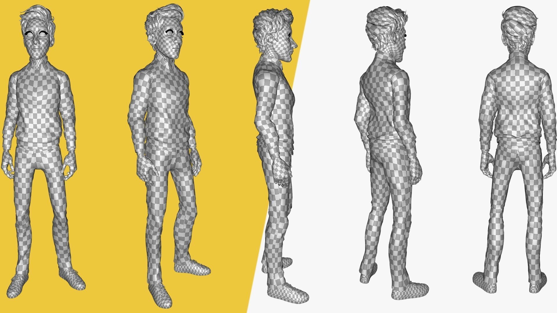 Father Cartoon Man Rigged 3D model RealTime Male 3D toon Low-poly 3D model_32