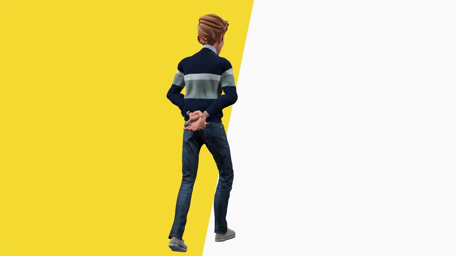 Father Cartoon Man Rigged 3D model RealTime Male 3D toon Low-poly 3D model_17