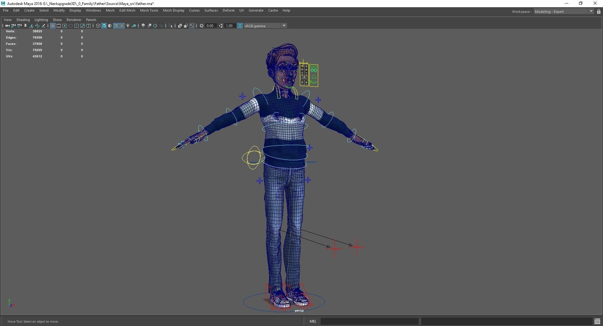 Father Cartoon Man Rigged 3D model RealTime Male 3D toon Low-poly 3D model_41