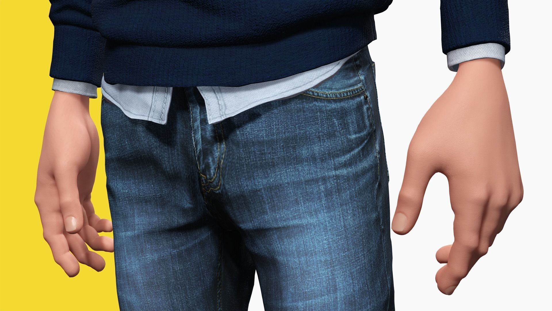 Father Cartoon Man Rigged 3D model RealTime Male 3D toon Low-poly 3D model_19