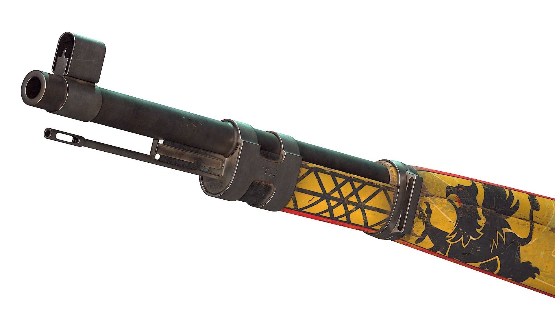 Mauser 98k Low-poly 3D model_9