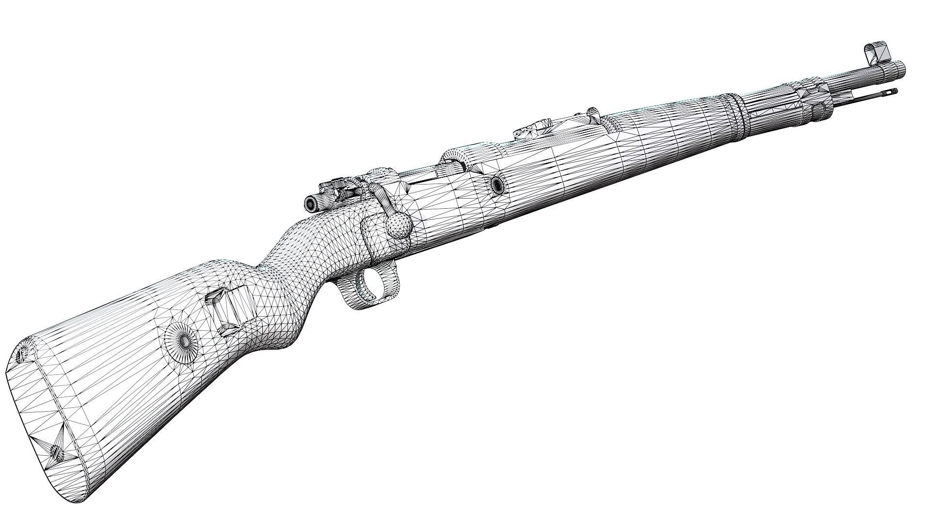 Mauser 98k Low-poly 3D model_26