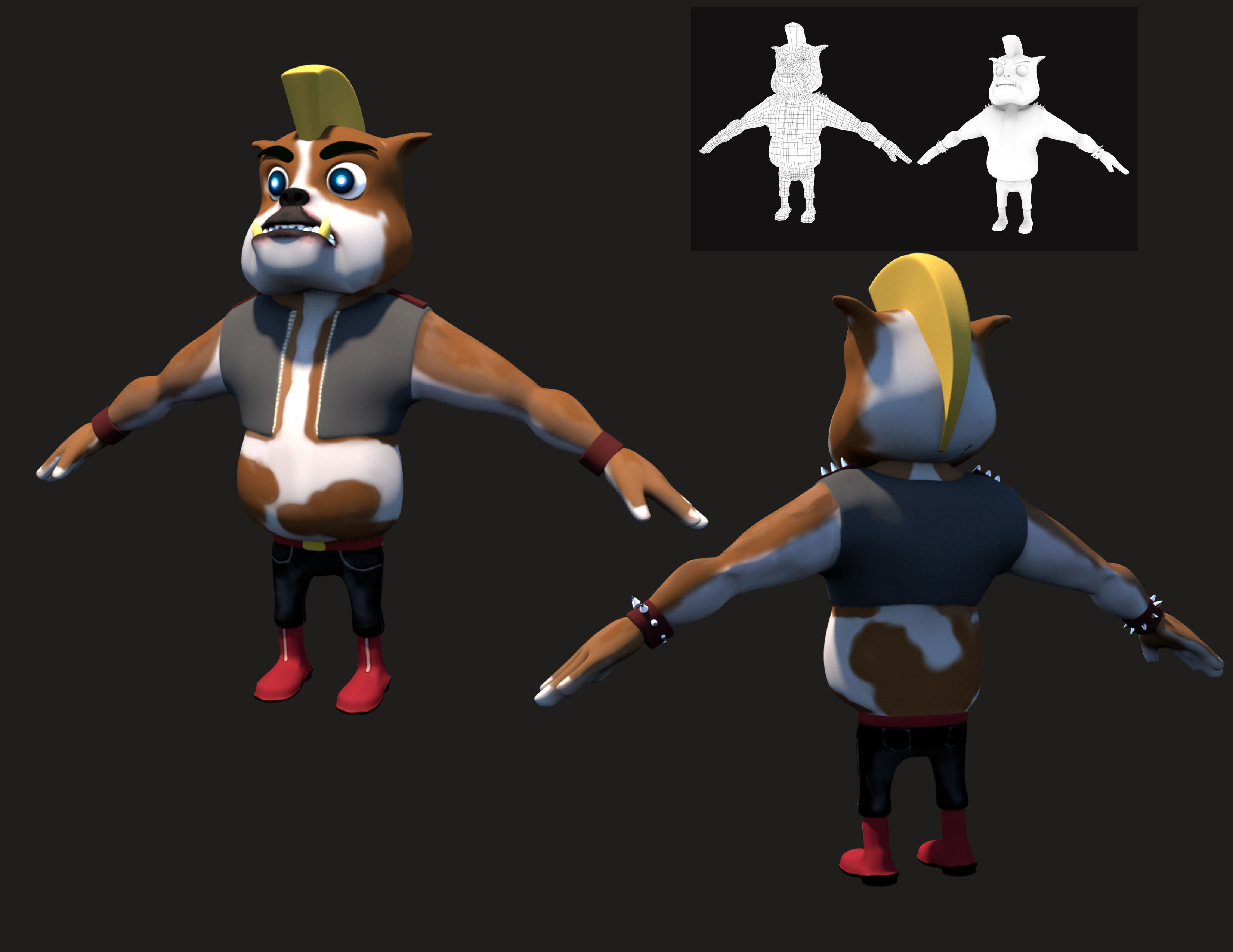 Cartoon Dog 3D model_2