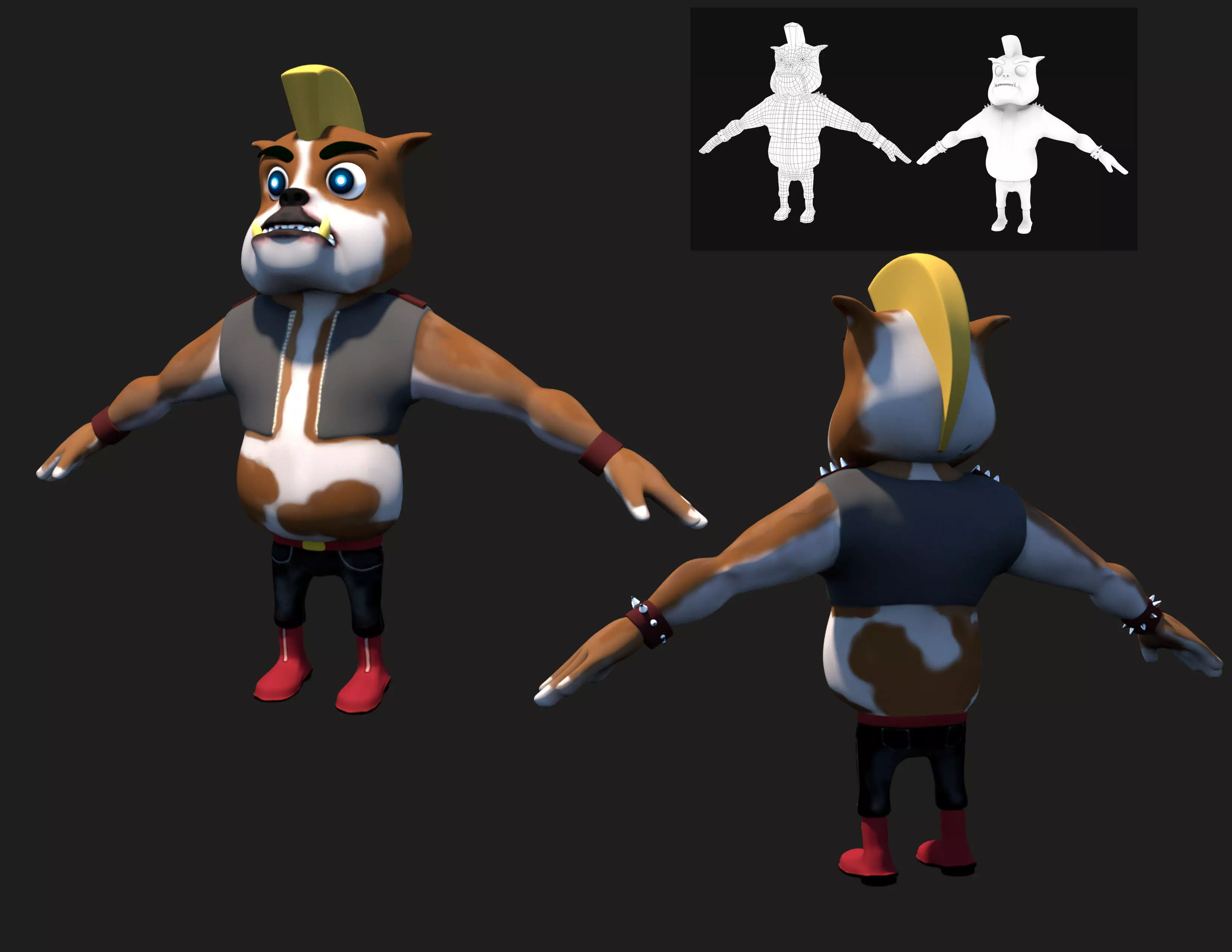 Cartoon Dog 3D model_0
