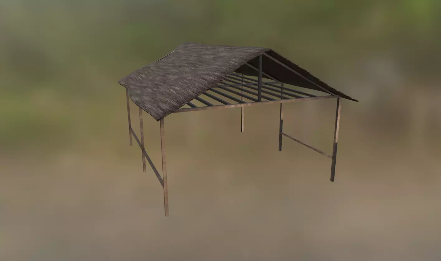 Grass Hut - Low poly Low-poly 3D model_0