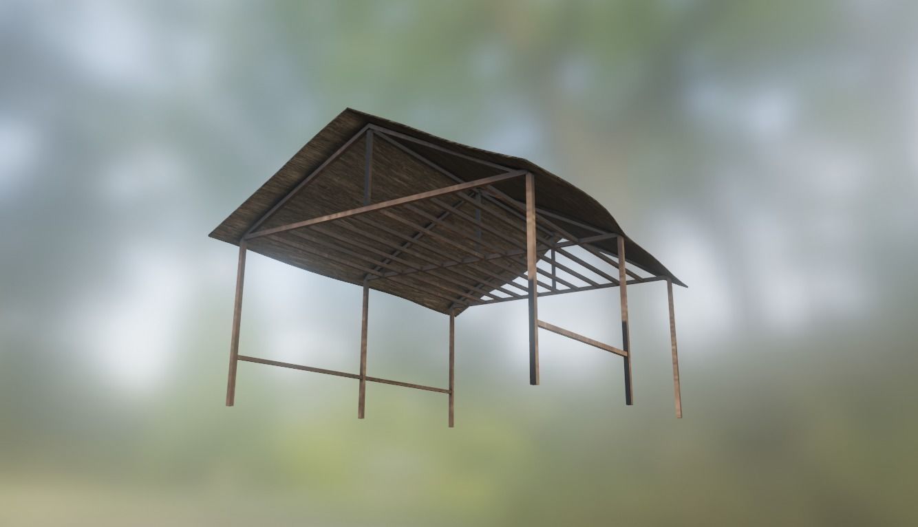 Grass Hut - Low poly Low-poly 3D model_3