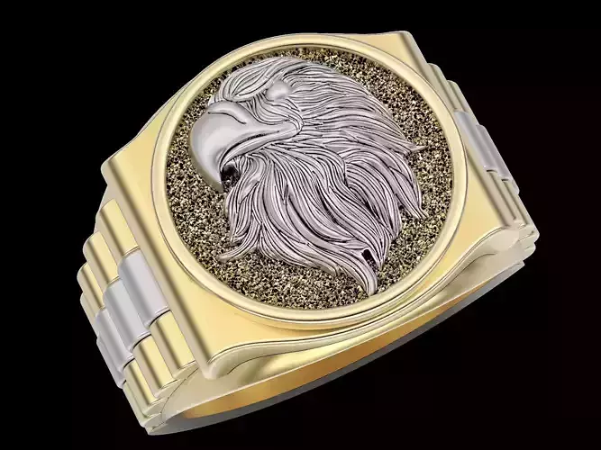 Eagle Man Ring silver gold printable jewelry