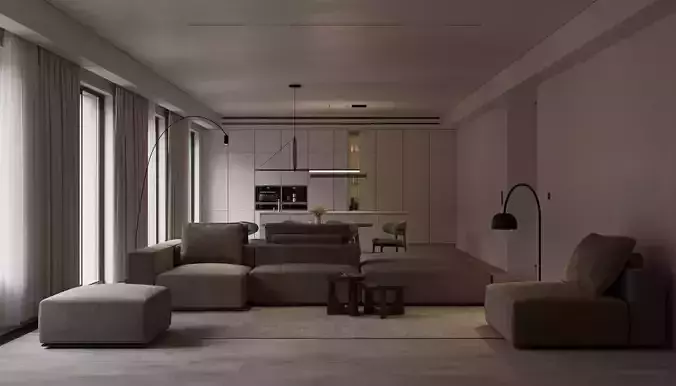 COZY APARTMENT - Interior scene - 3d model