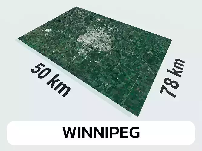 Winnipeg Canada City Landscape 3D Model