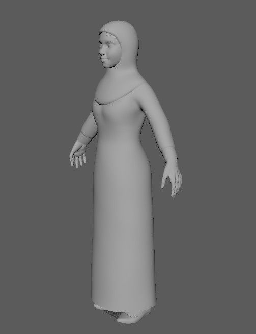 Arab woman stylized character Low-poly 3D model_37