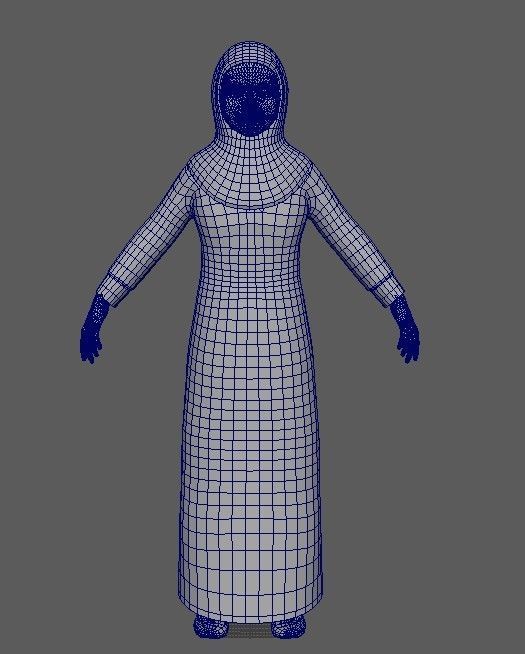 Arab woman stylized character Low-poly 3D model_104