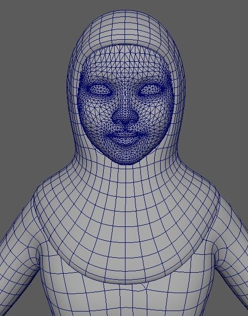 Arab woman stylized character Low-poly 3D model_33