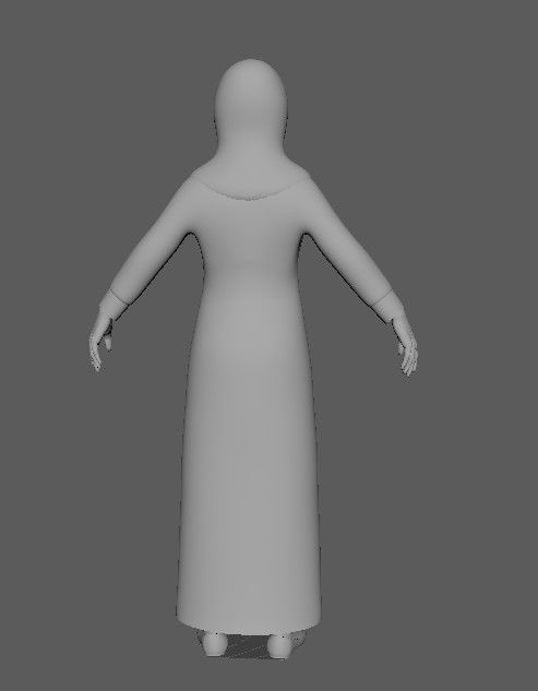 Arab woman stylized character Low-poly 3D model_68