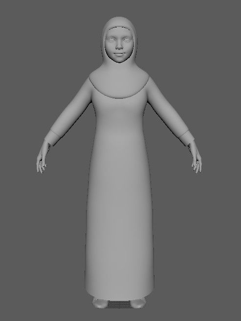 Arab woman stylized character Low-poly 3D model_12