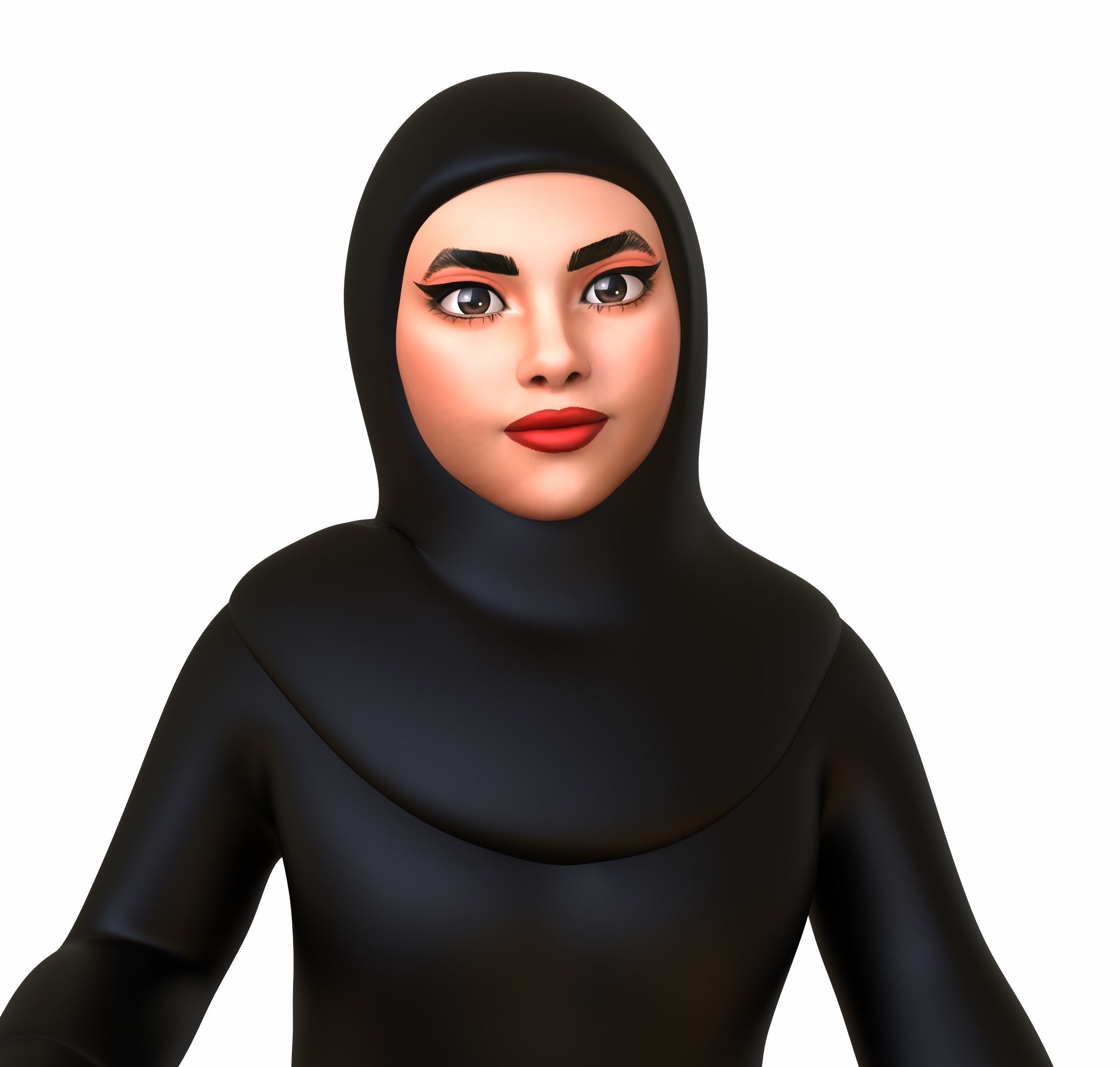 Arab woman stylized character Low-poly 3D model_58