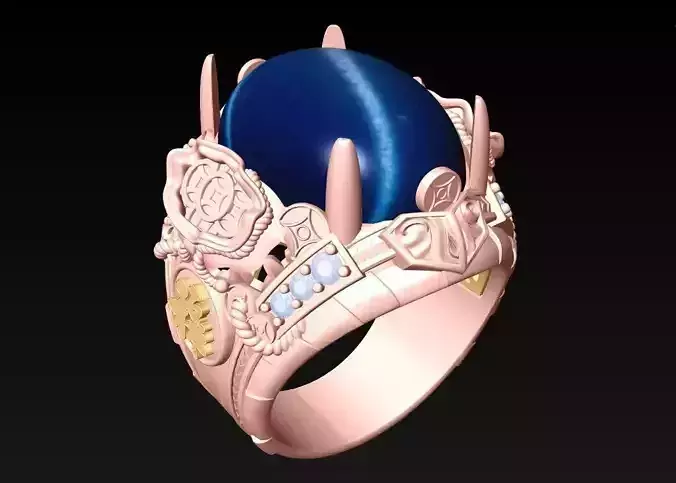 Oval stone ring - Mens Rings - N1440