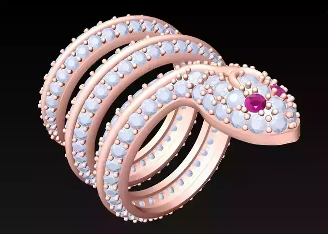 Snake Ring - Diamond Ring - N3784