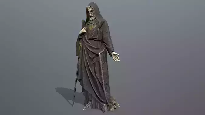 Man Statue 3 Low-poly 3D model