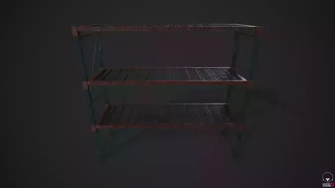 Industrial Shelving Unit Low-poly 3D model