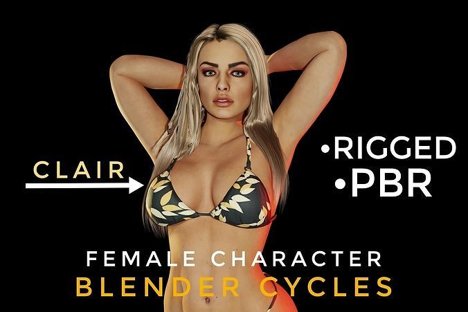 CLAIR - Realistic Female Character Low-poly 3D model