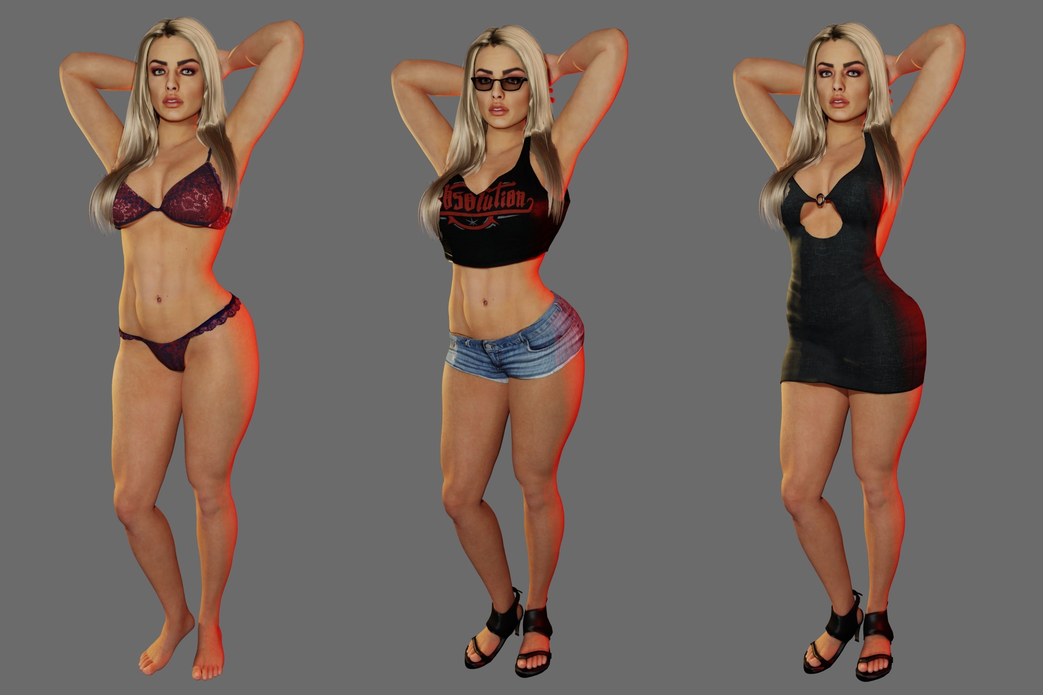 CLAIR - Realistic Female Character Low-poly 3D model_3