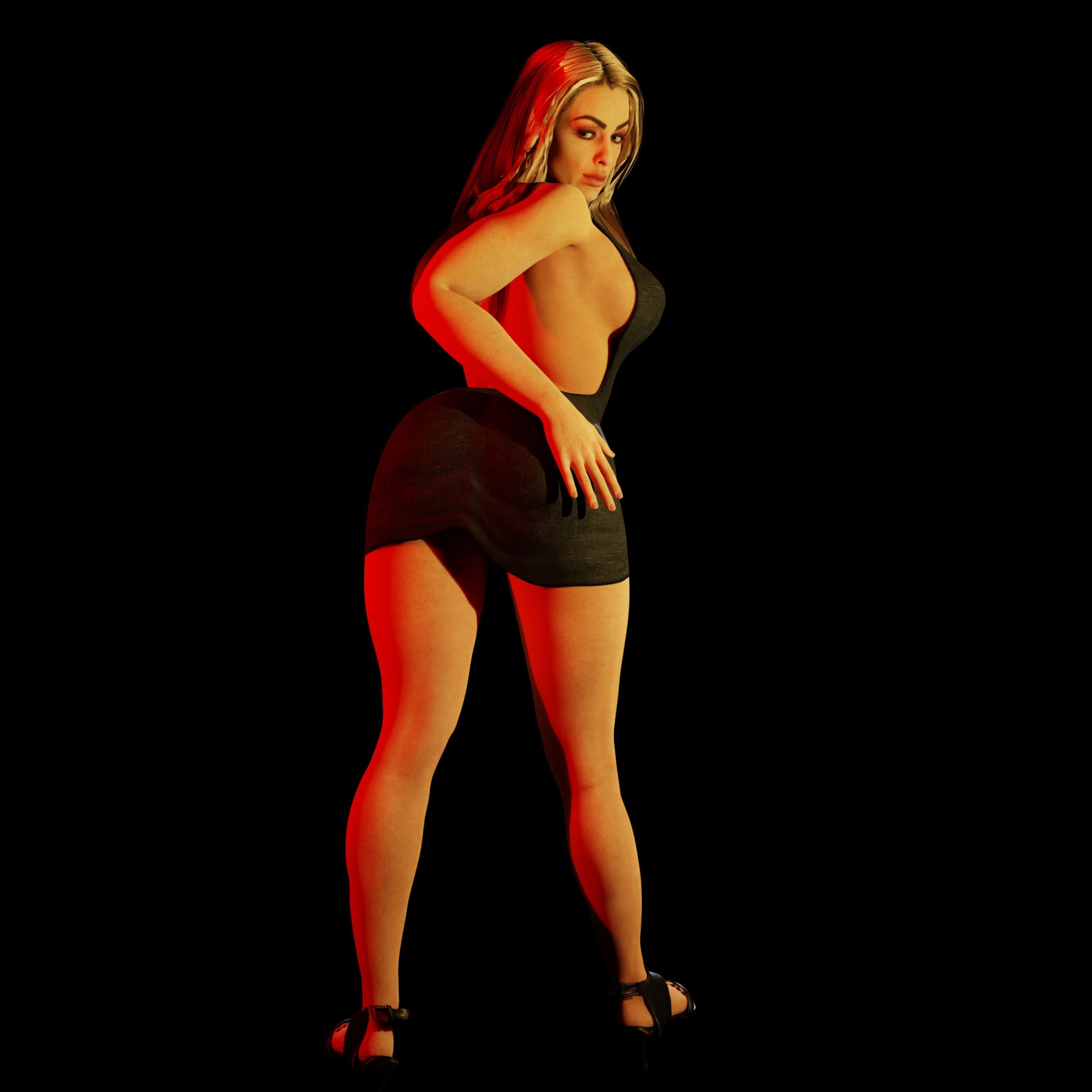 CLAIR - Realistic Female Character Low-poly 3D model_9