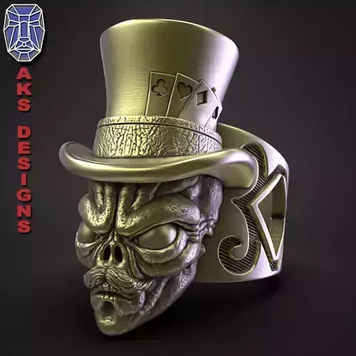 skull Ring Jewelry Magician alien v1 