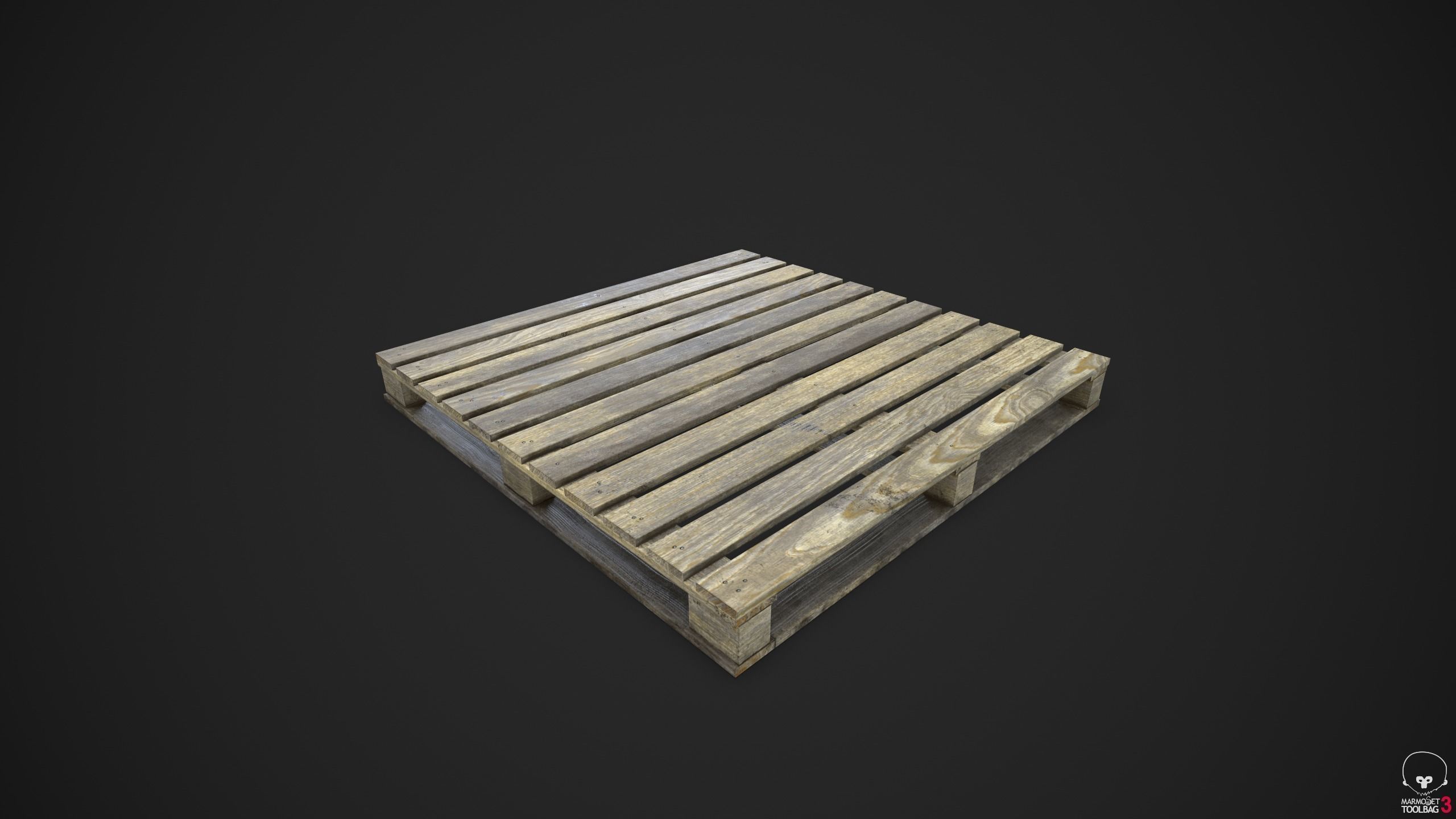 Wooden Pallet Low-poly 3D model_2