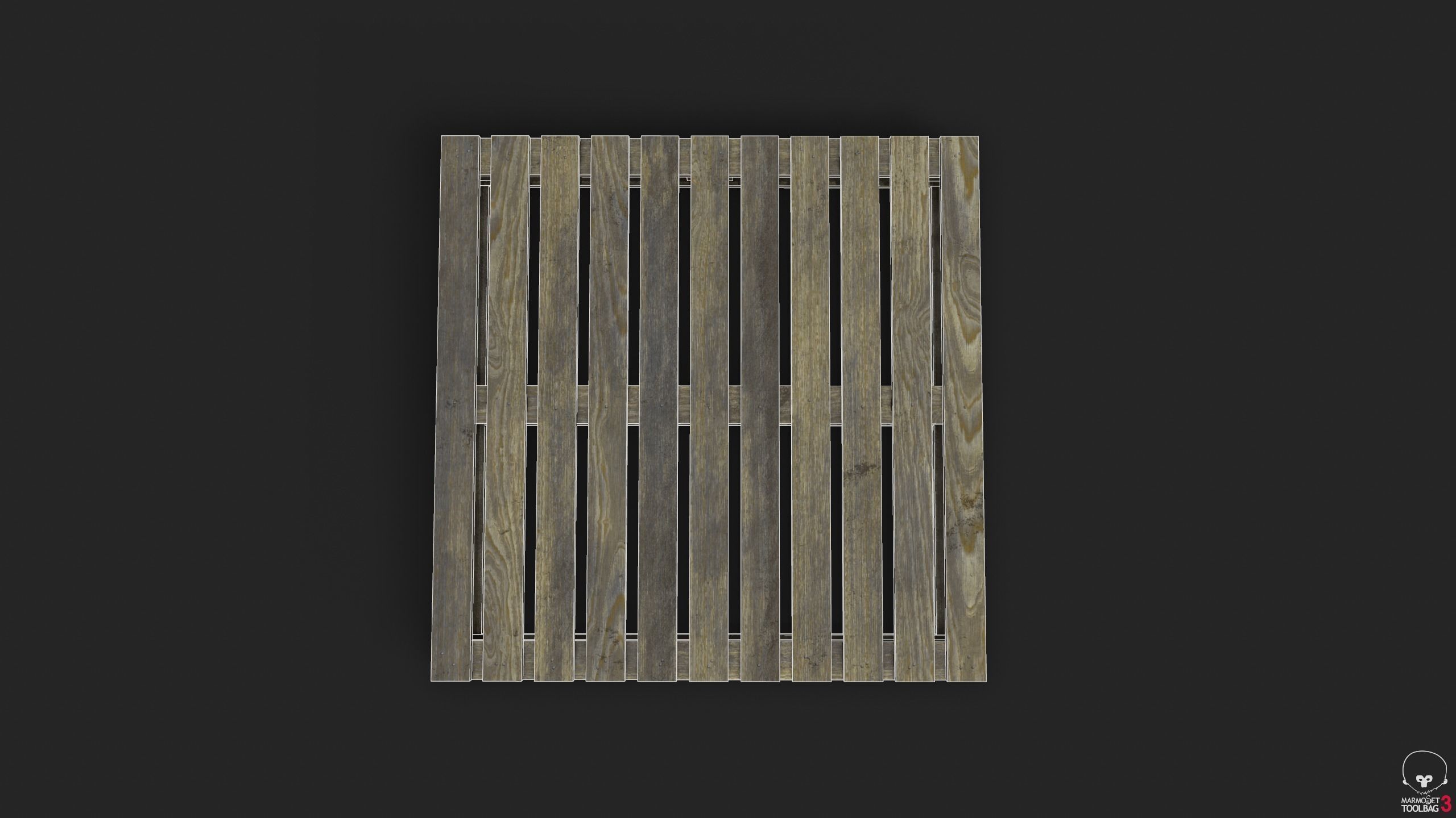 Wooden Pallet Low-poly 3D model_6