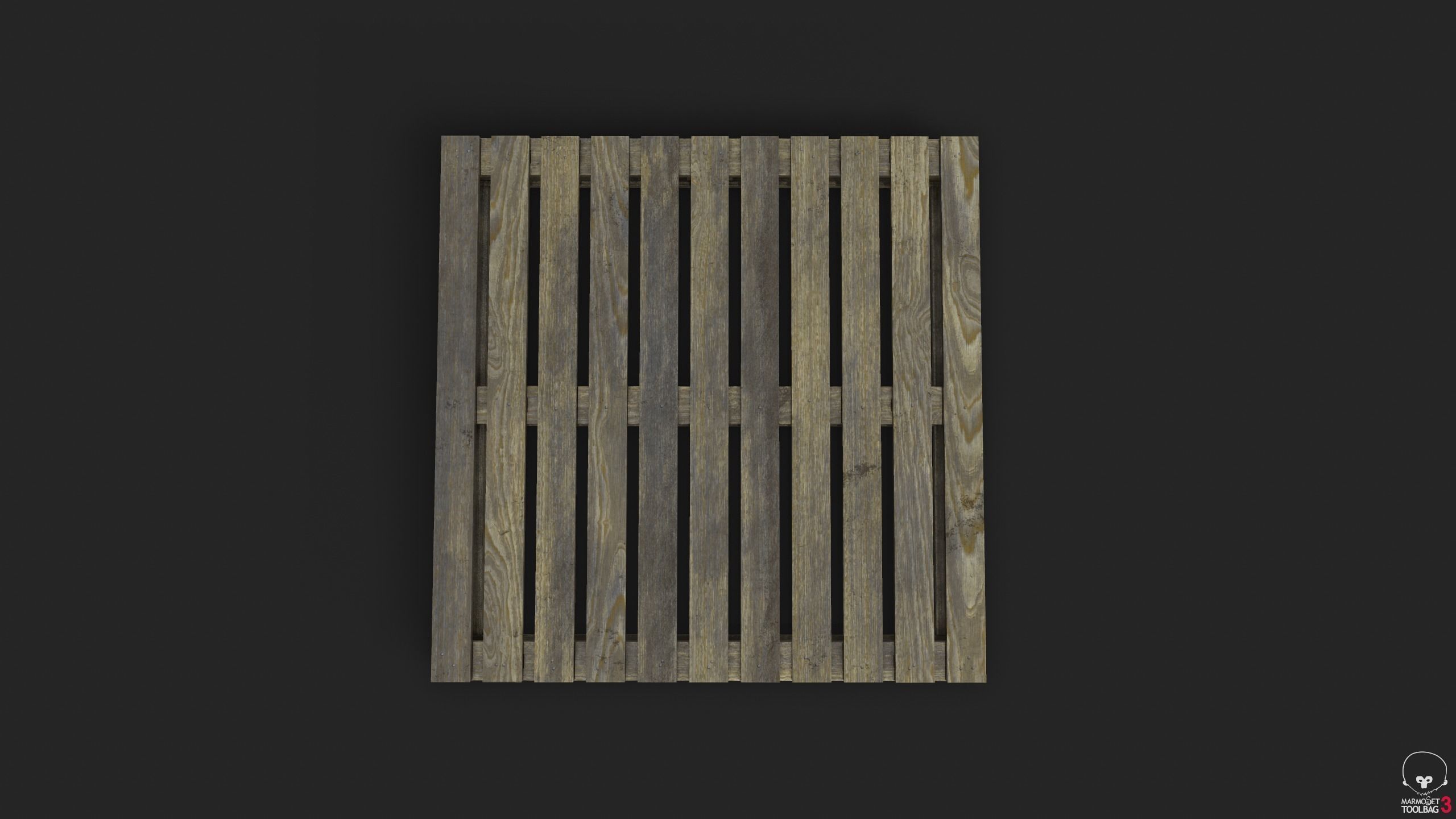 Wooden Pallet Low-poly 3D model_5