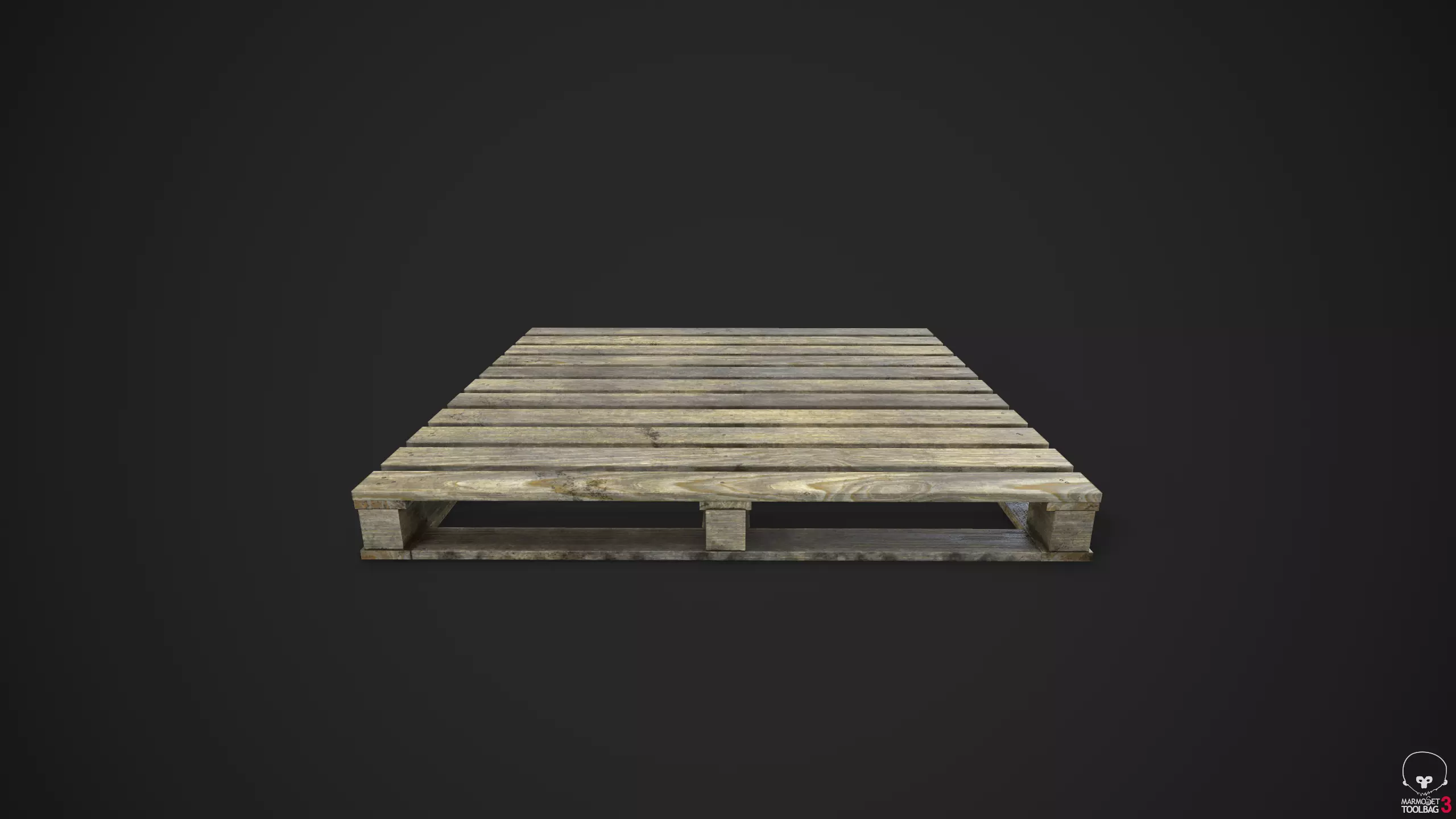 Wooden Pallet Low-poly 3D model_0